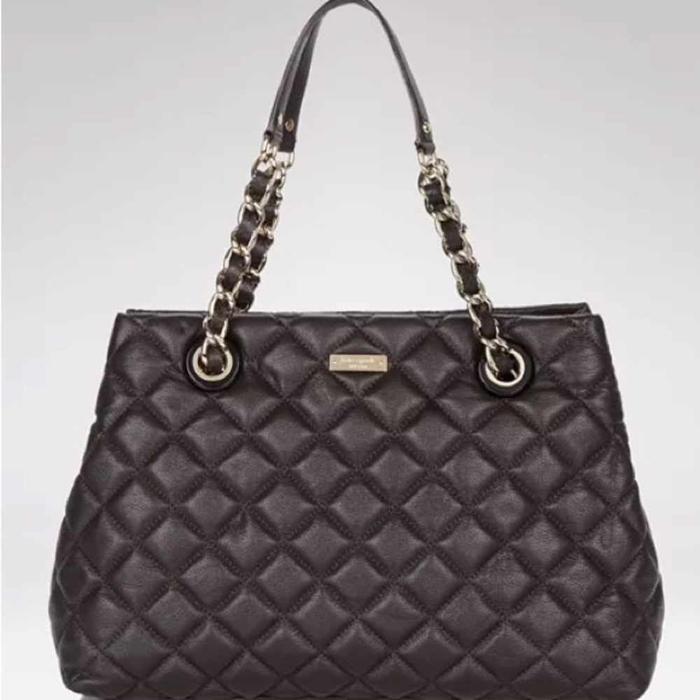 Kate Spade Black Gold Coast Quilted Tote Bag